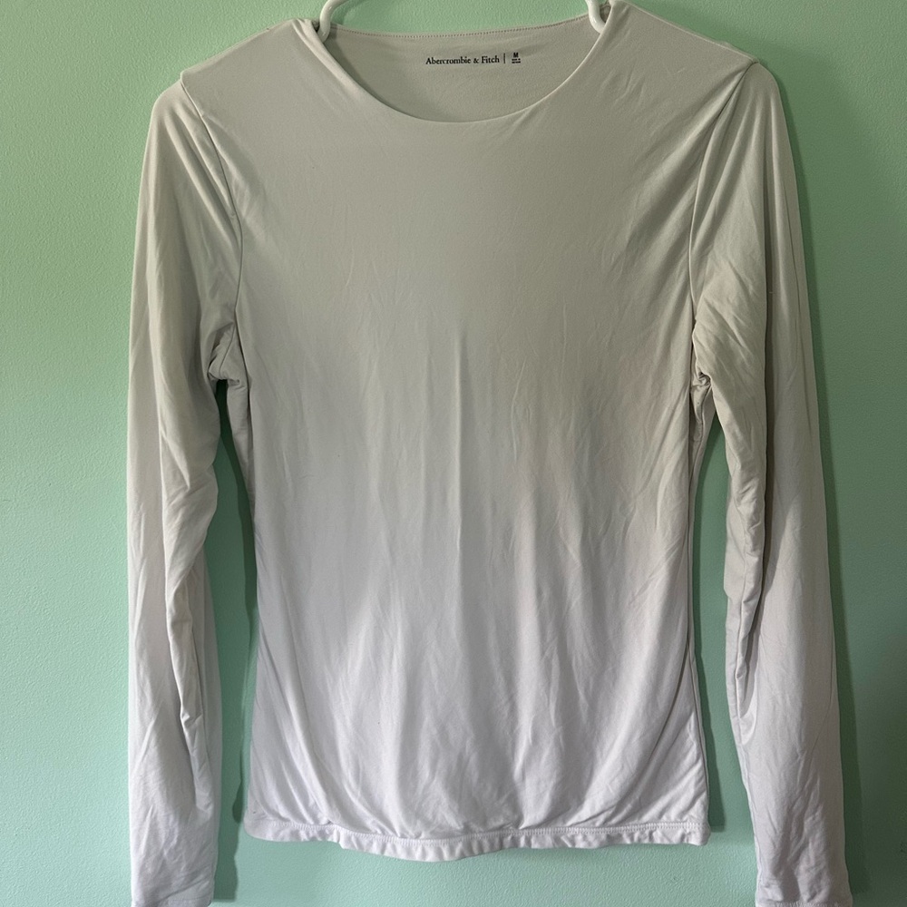 Abercrombie & Fitch White Long Sleeve Shirt